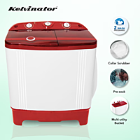 Kelvinator 6.5 kg Semi-Automatic Washing Machine, KWS-A650CR