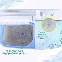 Croma 7.5 kg Semi Automatic Washing Machine, CRAW2223